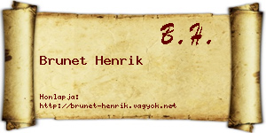 Brunet Henrik névjegykártya